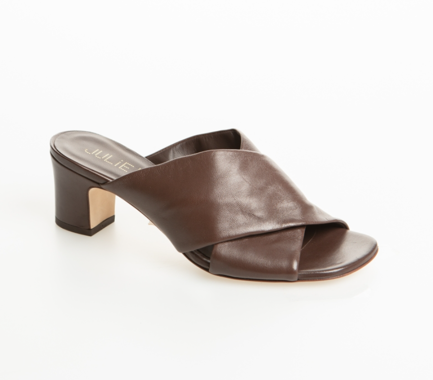 JULIED2 — Donkerbruine mule met blokhak